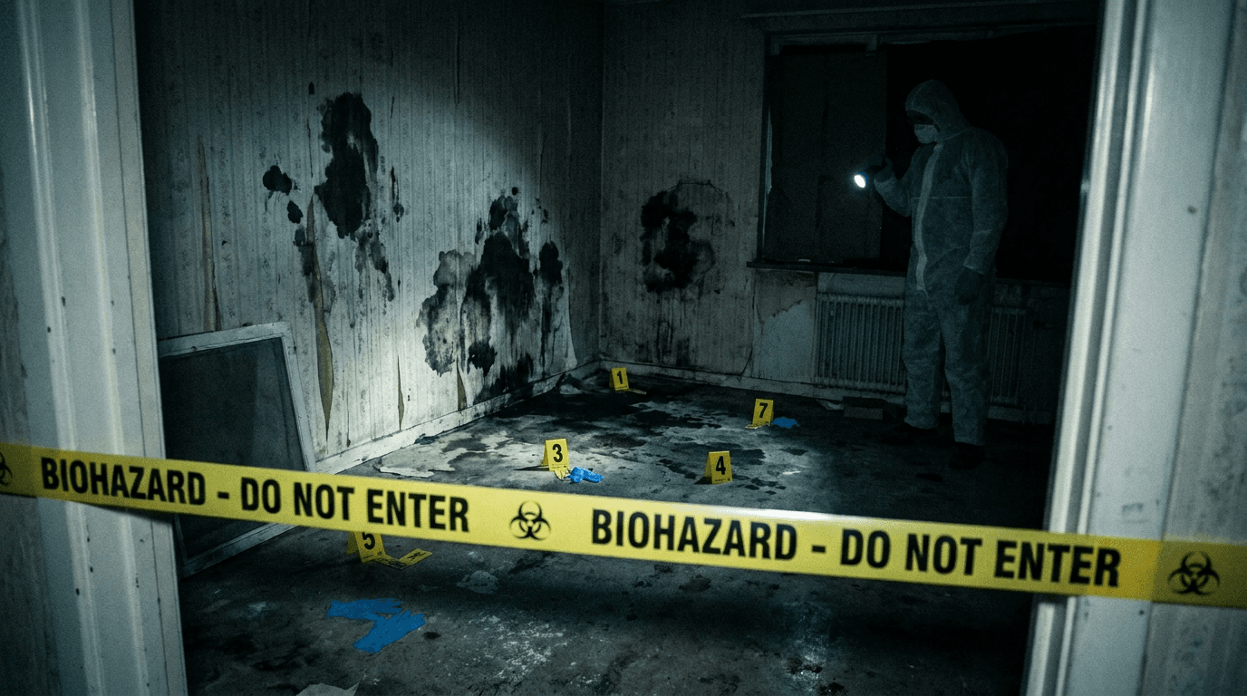 Chambre avant décontamination après décès